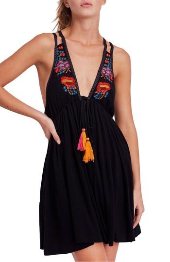 Women's Free People Lovers Cove Minidress, Size - Black