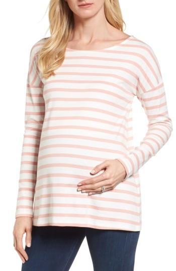 Women's Isabella Oliver Caia Stripe Maternity Top - Pink