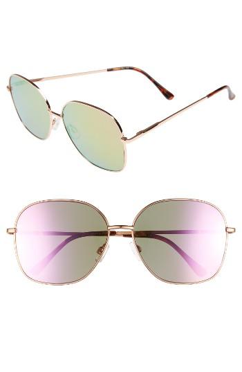 Women's Circus By Sam Edelman 60mm Mirrored Sunglasses - Rose Gold/ Pink Mirror