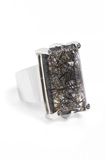 Women's Anna Sheffield 'eshel' Rutilated Quartz & Champagne Diamond Ring