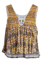Women's Free People Lucky Coin Linen Blend Tank - Blue