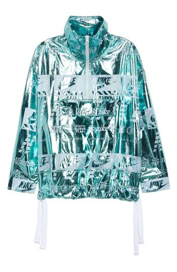 Women's Nike Sportswear Metallic Half Zip Jacket - Blue