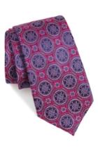 Men's Nordstrom Men's Shop Kensington Medallion Silk Tie, Size X-long - Pink