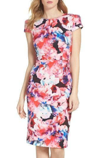 Women's Betsey Johnson Scuba Midi Dress - Black