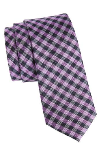 Men's Nordstrom Men's Shop Java Check Silk Tie, Size - Purple