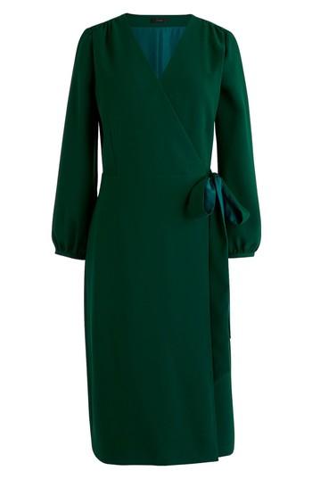 Women's J.crew 365 Crepe Wrap Dress - Green