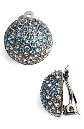 Women's Nina Medium Pave Button Clip Earrings