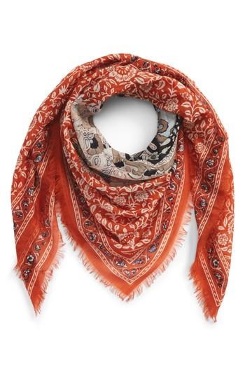 Women's Madewell Greta Paisley Square Scarf, Size - Brown
