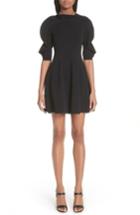 Women's Valentino Lace Inset Ruffle Sleeve Dress - Black
