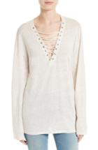 Women's Iro Alety Lace-up Linen Top - White