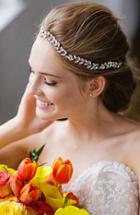 Brides & Hairpins Alegra Crystal Leaf Halo & Sash