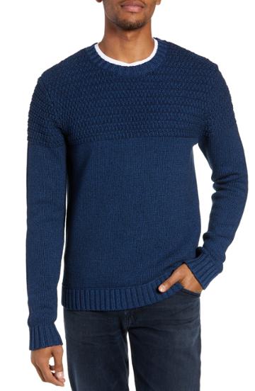 Men's Todd Snyder + Champion Regular Fit Textured Sweater - Blue