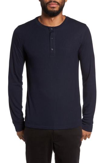 Men's Vince Ribbed Henley - Blue