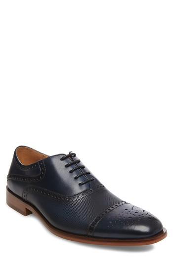 Men's Steve Madden Hector Medallion Toe Oxford M - Blue