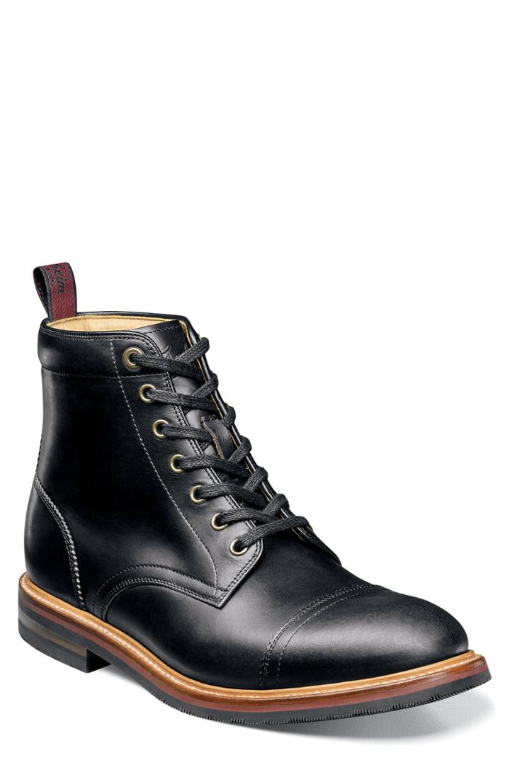 Men's Florsheim Founcry Cap Toe Boot D - Black
