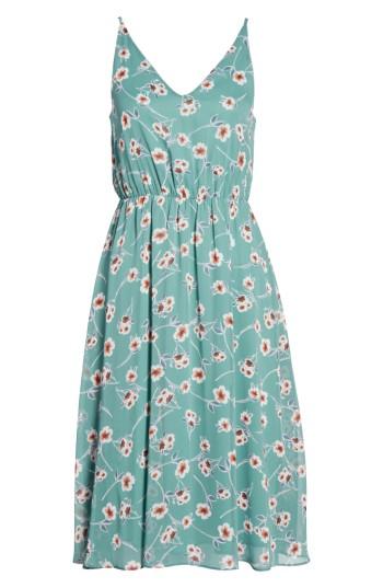 Women's Soprano Floral Blouson Midi Dress - Green