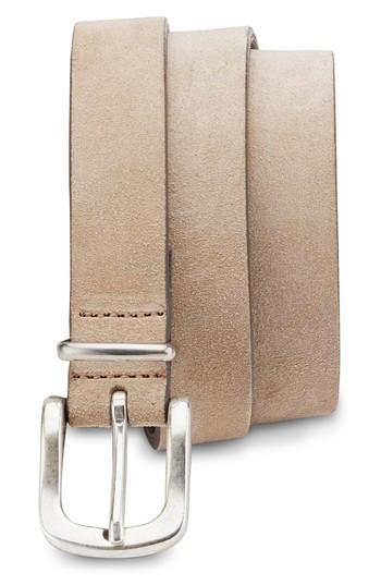 Men's Eleventy Stretch Suede Belt 0 Eu - Sand/ Grey