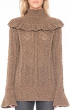 Women's Willow & Clay Pointelle Turtleneck Sweater, Size - Brown