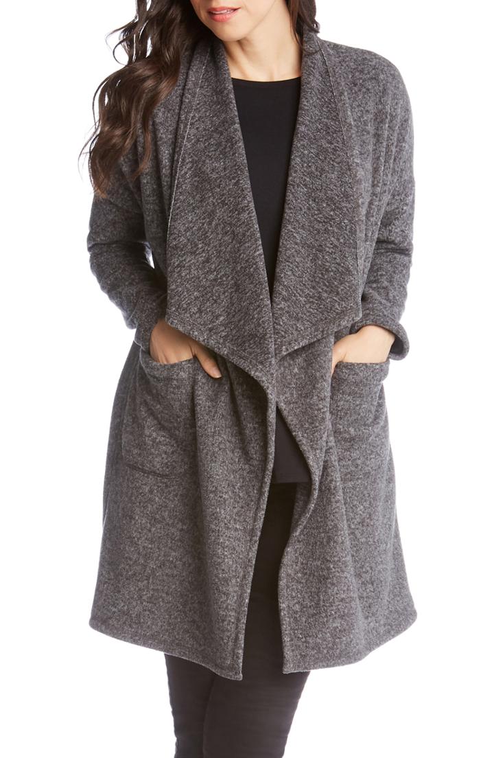 Women's Karen Kane Fleece Duster - Grey