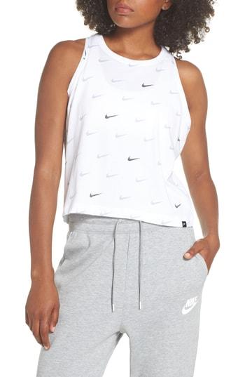 Women's Nike Sportswear Swoosh Crop Tank - White