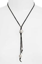 Women's Chan Luu Leather & Pearl Bolo Necklace