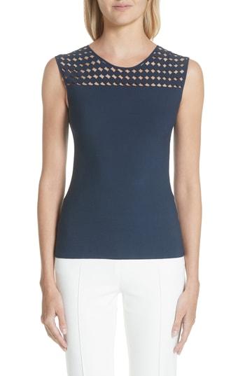 Women's Akris Punto Eyelet Knit Tank - Blue