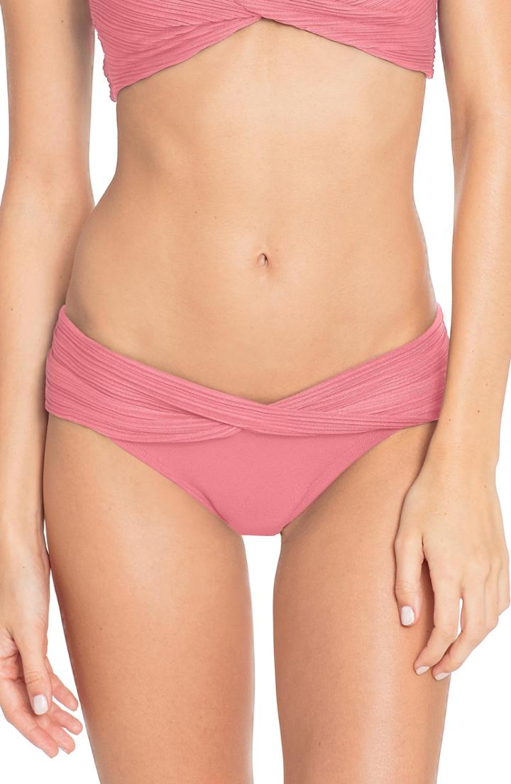 Women's Robin Piccone Twist Waistband Hipster Bikini Bottoms, Size - Pink
