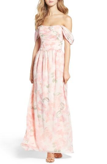 Women's Plum Pretty Sugar Convertible Floral Off The Shoulder Gown