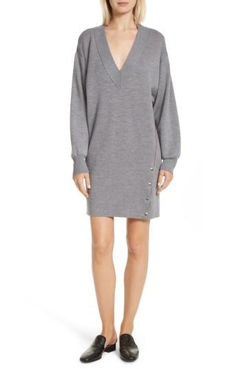 Women's Rag & Bone Saralyn Merino Wool Blend Sweater Dress - Grey