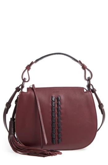 Allsaints Kepi Leather Crossbody Bag - Burgundy