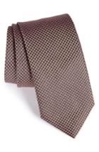Men's Canali Check Silk Tie, Size - Orange