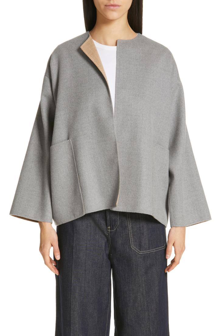 Women's Sofie D'hoore Short Reversible Wool Coat - Beige