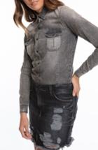 Women's Prps Mixed Media Denim Shirtdress - Black