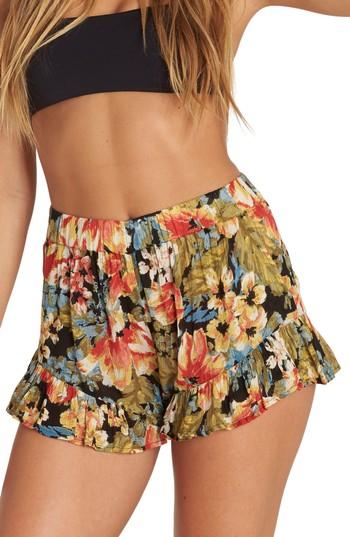 Women's Billabong Sun Skipper Ruffle Hem Shorts - Green