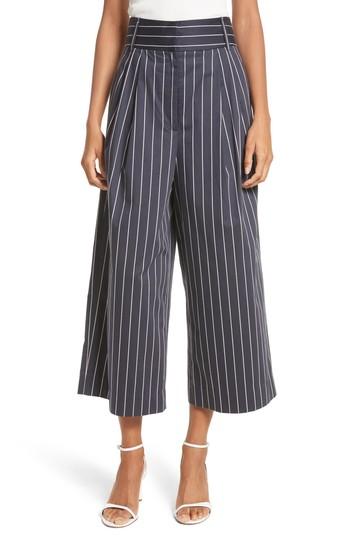 Women's Tibi Bianca Stripe Crop Pant - Blue