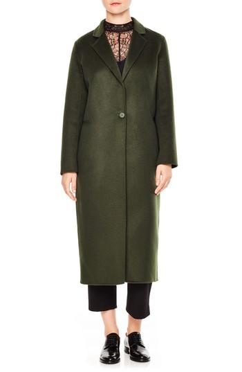 Women's Sandro Ekin Wool Blend Midi Coat - Green