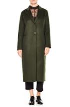 Women's Sandro Ekin Wool Blend Midi Coat - Green
