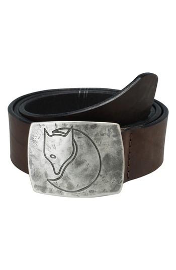 Men's Fjallraven Murena Leather Belt - Leather Brown