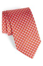 Men's Salvatore Ferragamo Dino Bear Print Silk Tie, Size - Red