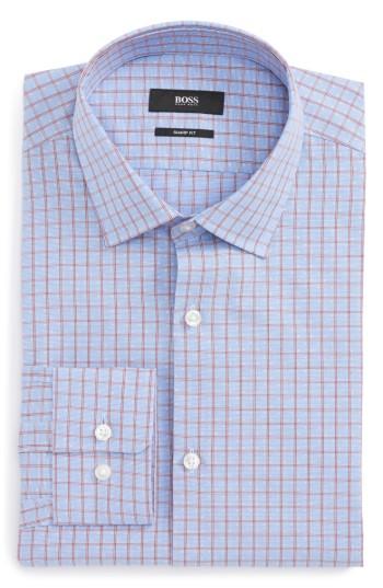 Men's Boss Marley Sharp Fit Check Dress Shirt .5 R - Red