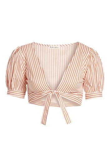 Women's For Love & Lemons Selma Wrap Crop Top - Orange