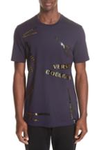 Men's Versace Collection Allover Print T-shirt, Size - Purple