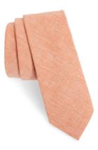 Men's Nordstrom Men's Shop Collins Solid Skinny Tie, Size - Orange