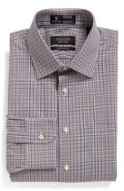 Men's Nordstrom Men's Shop Smartcare(tm) Traditional Fit Check Dress Shirt .5 32 - Brown