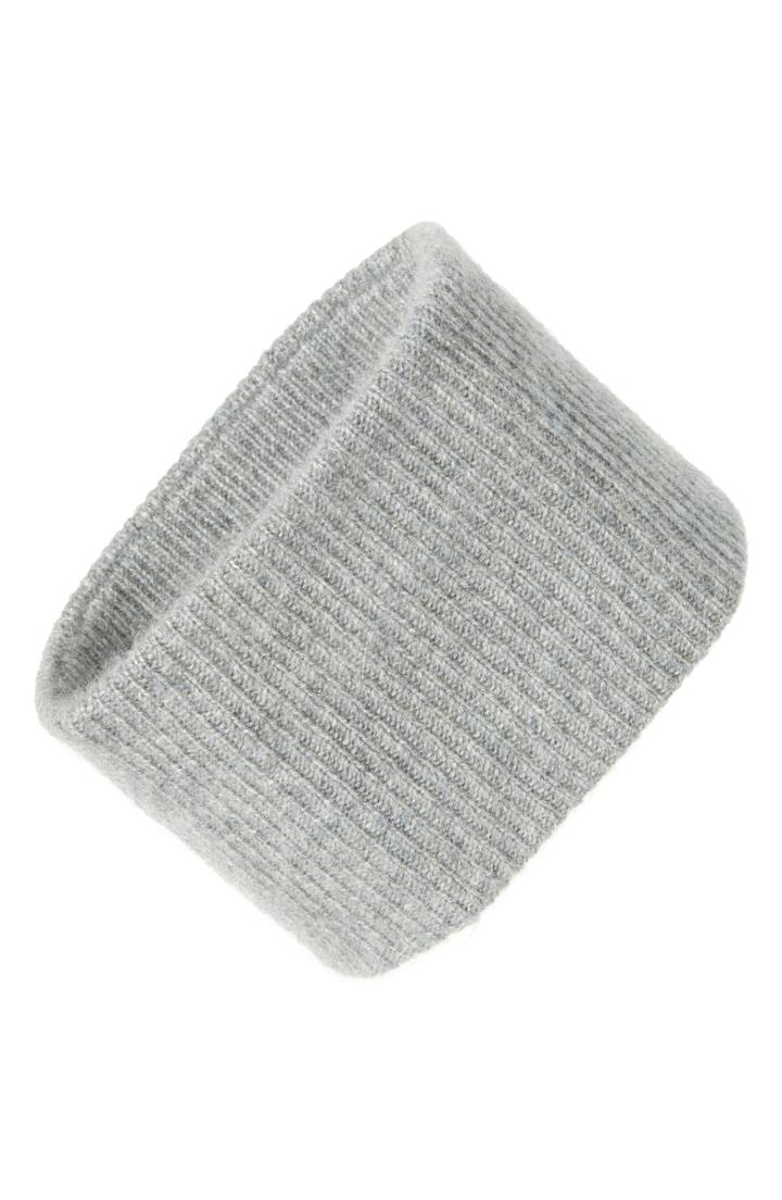 Halogen Ribbed Cashmere Head Wrap, Size - Grey