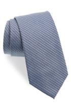 Men's Emporio Armani Herringbone Silk Tie, Size - Blue