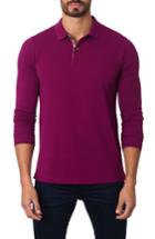 Men's Jared Lang Long Sleeve Polo, Size - Burgundy