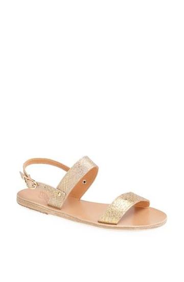 Ancient Greek Sandals 'clio' Leather Sandal Nude Gold Salmon