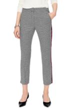 Women's Boden British Tweed Check Velvet Trim Pants - Blue