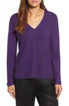 Petite Women's Eileen Fisher Tencel Blend Sweater P - Purple